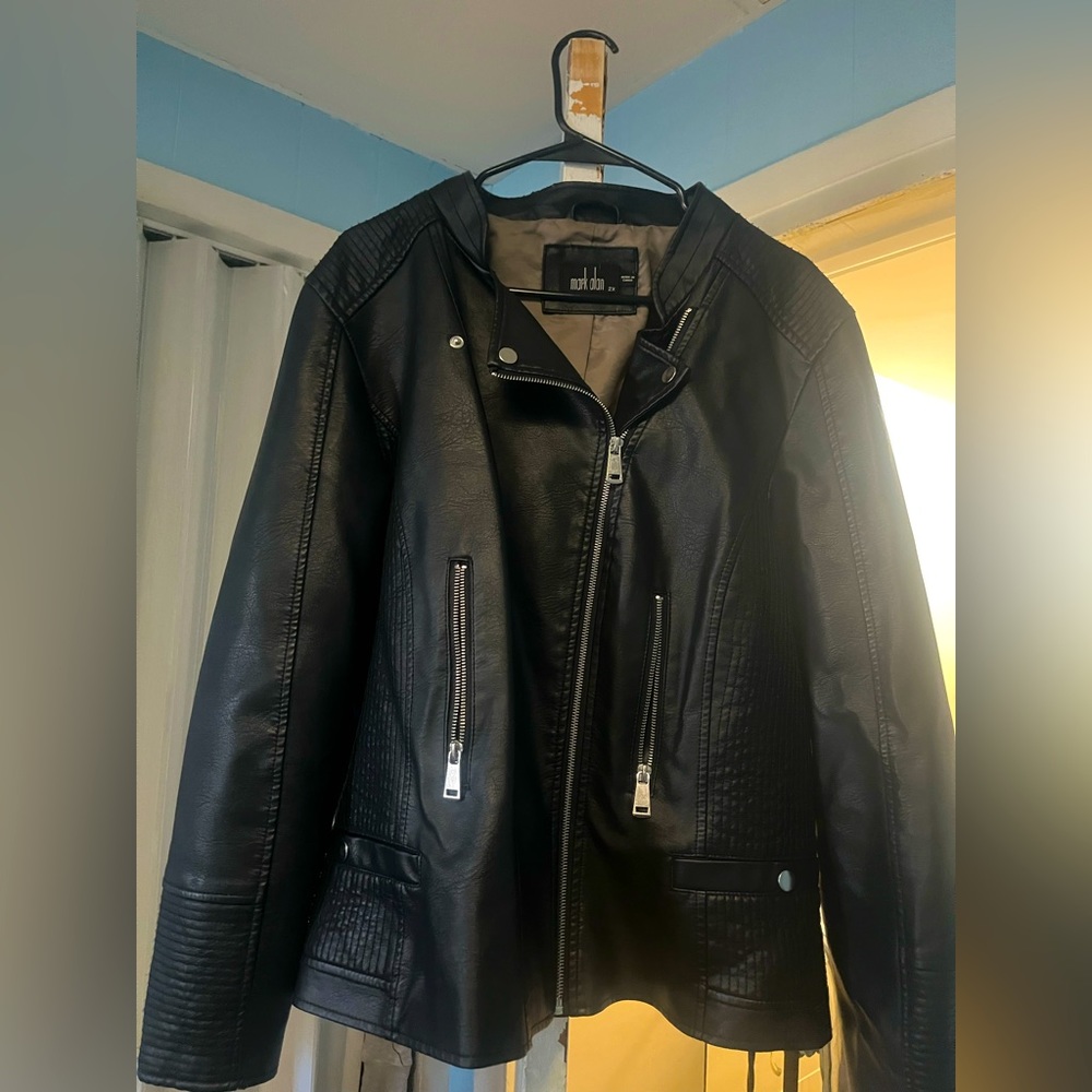 Asymmetrical Black Faux Leather Moto Jacket